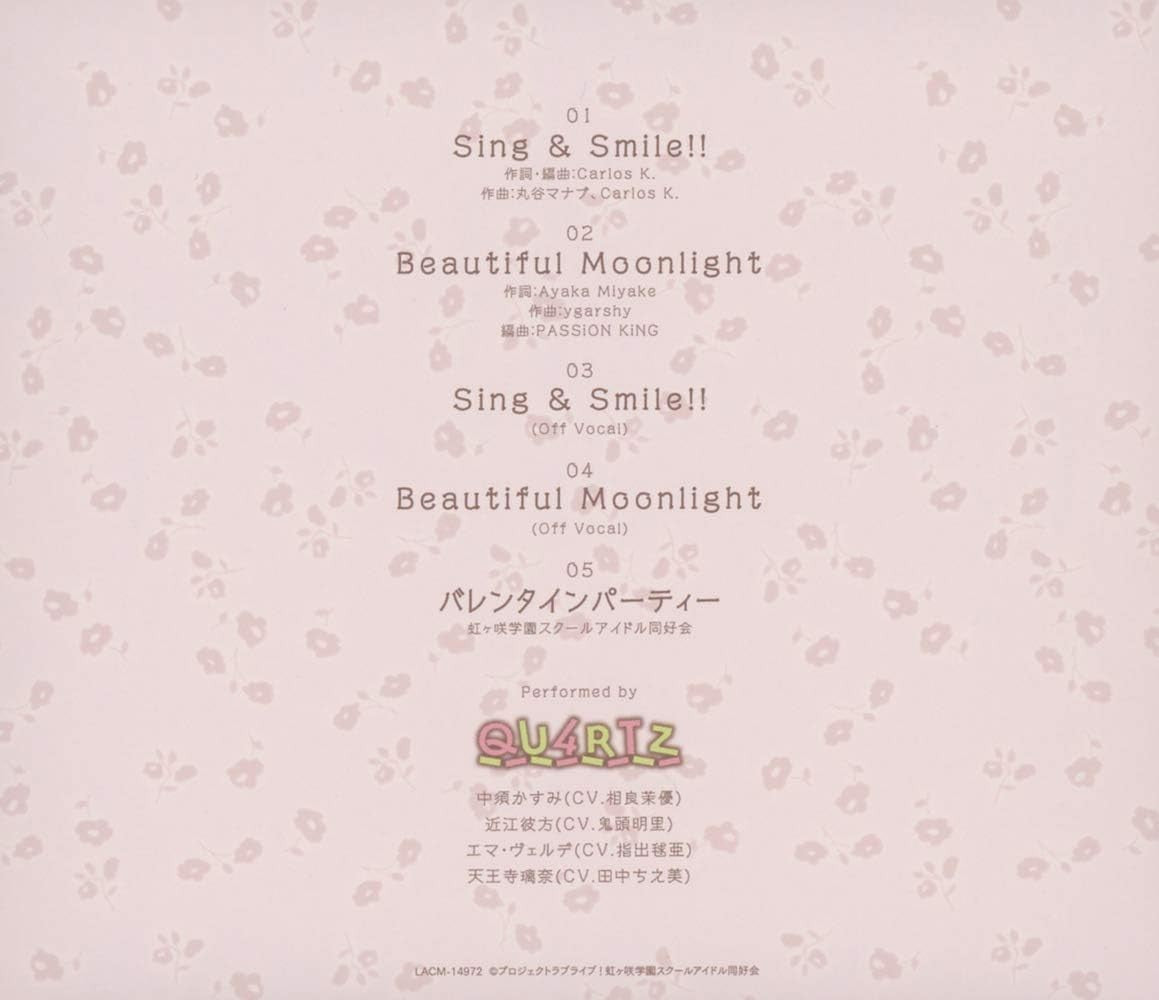 Sing & Smile QU4RTZ Love Live Nijigasaki High School Idol Club CD Japan NEW