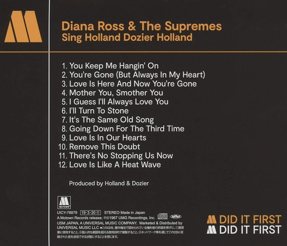 The Supremes CD Sing Holland?Dozier?Holland Japan NEW
