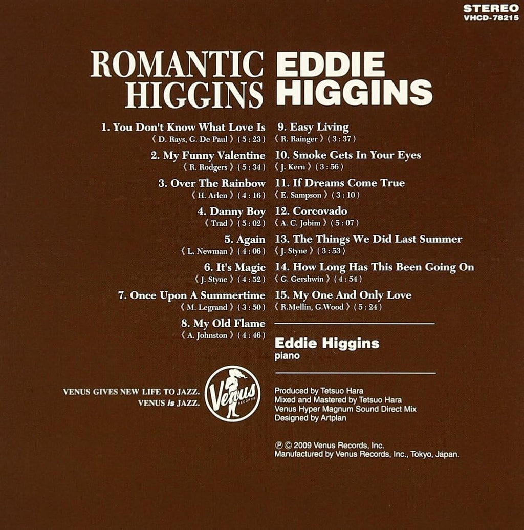Eddie Higgins Jazz Piano Romantic Higgins Compi. Paper Slv. CD Japan NEW