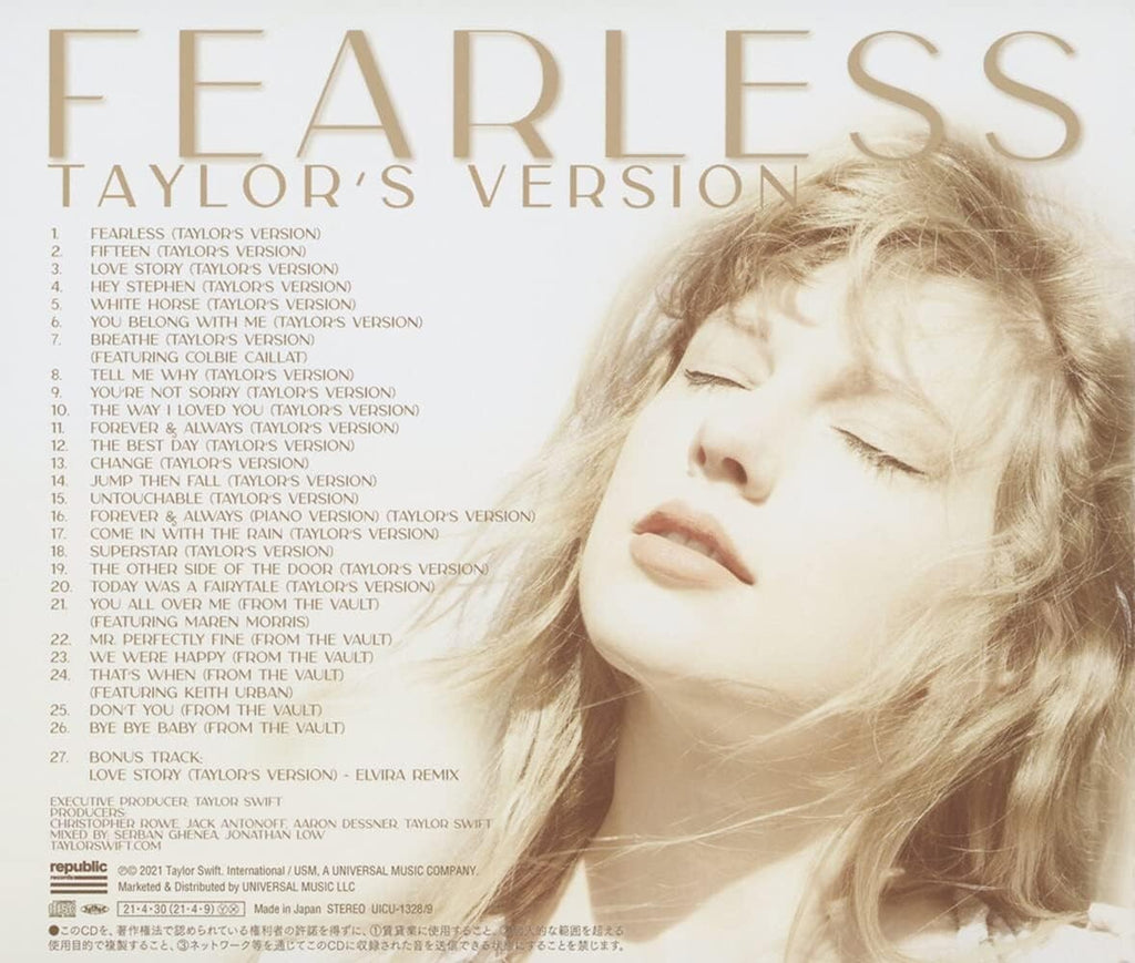 TAYLOR SWIFT-FEARLESS [TAYLORS VERSION]-JAPAN 2 CD BONUS TRACK NEW