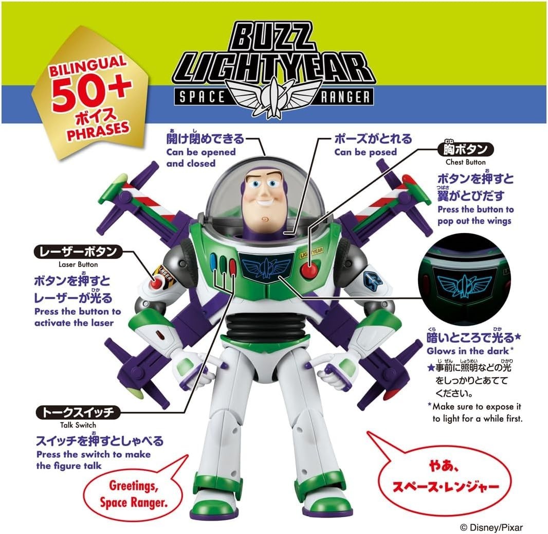 Takara Tomy Toy Story 5 Real Size Talking Hi-Tech Buzz Lightyear Figure NEW