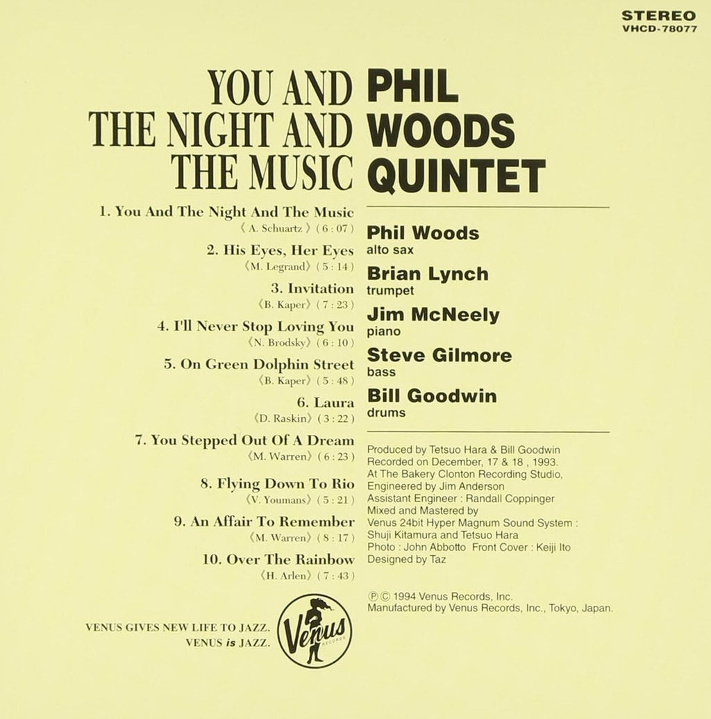 New Phil Woods Quintet CD You And The Night And Music Paper Japan OBI Slv