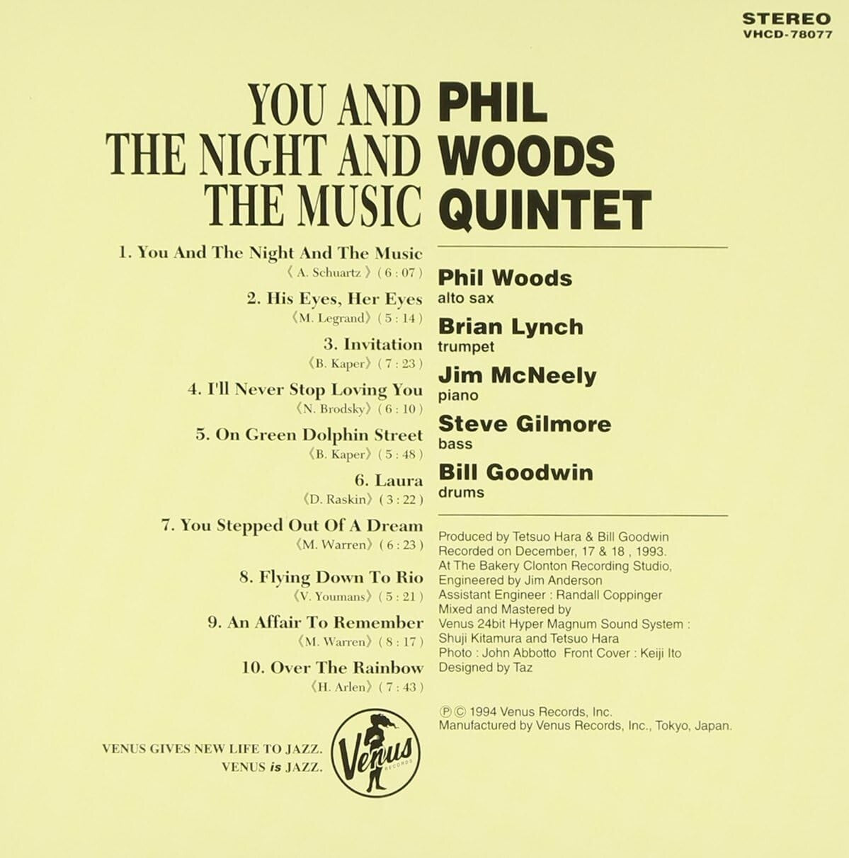 New Phil Woods Quintet CD You And The Night And Music Paper Japan OBI Slv