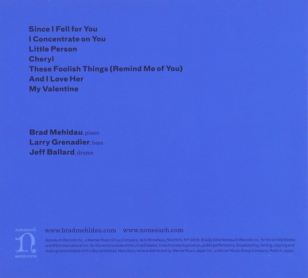 New Brad Mehldau Trio-Blues And Ballads-Japan CD