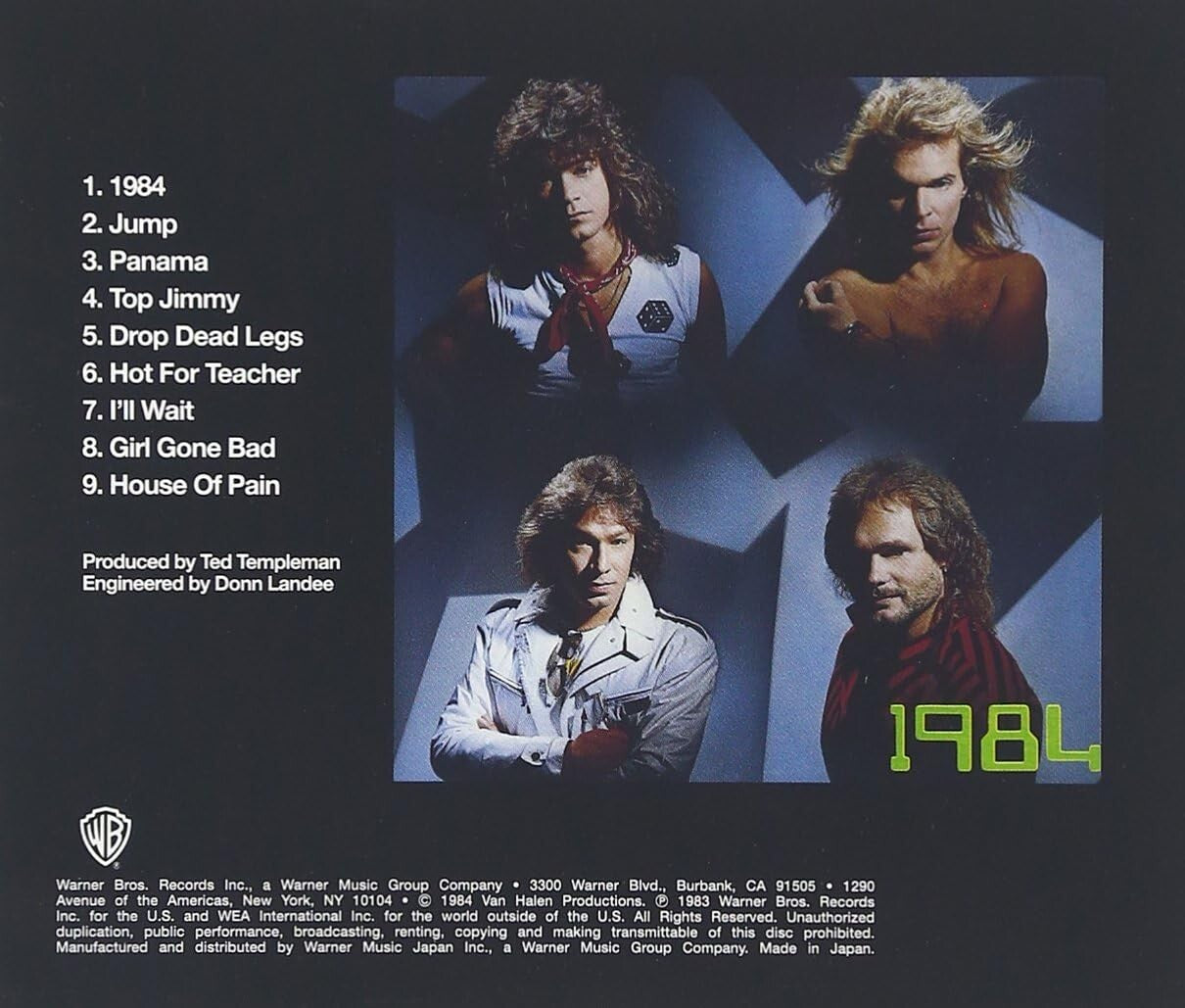 VAN HALEN - 1984 - JAPAN CD - 2016 FOREVER YOUNG JEWEL CASE EDITION NEW