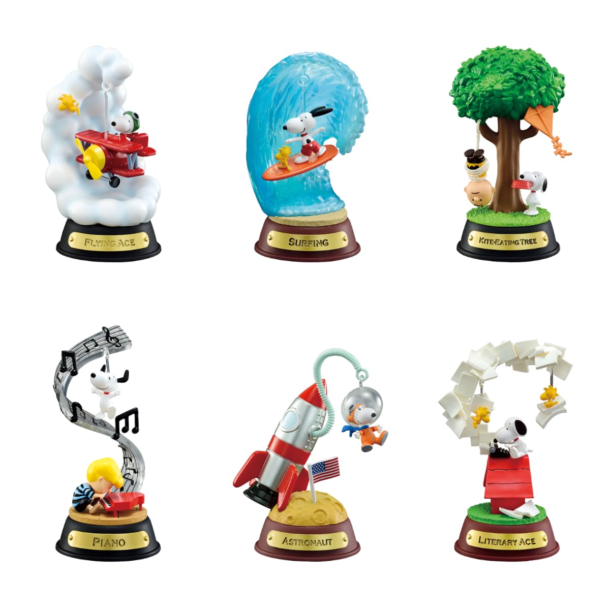 'Re-Ment Peanuts Snoopy Swing Ornament Box Set 6 Types 6 Pieces NEW'