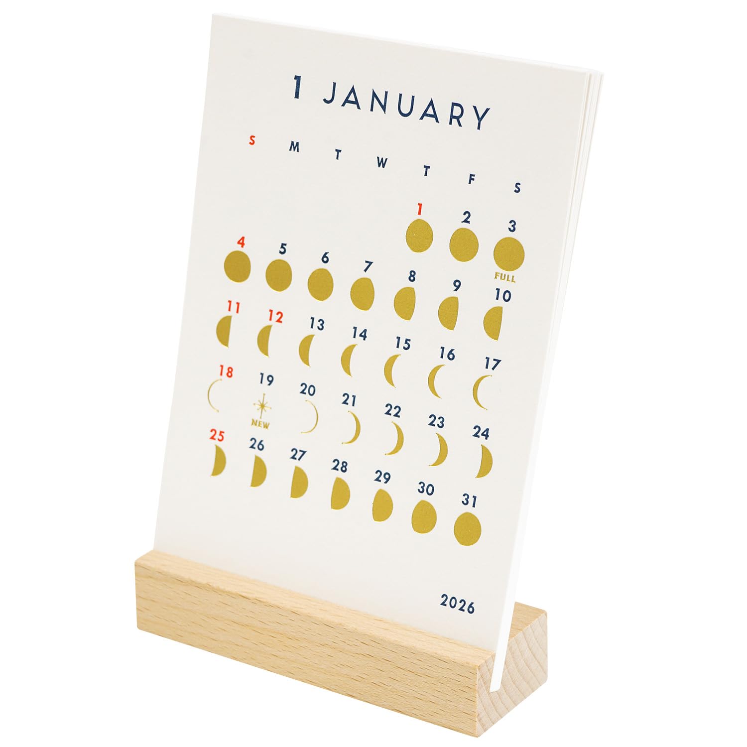 Greeting Life 2026 Calendar Moon Letterpress Desk Stand Table-Top C-1697-mm NEW