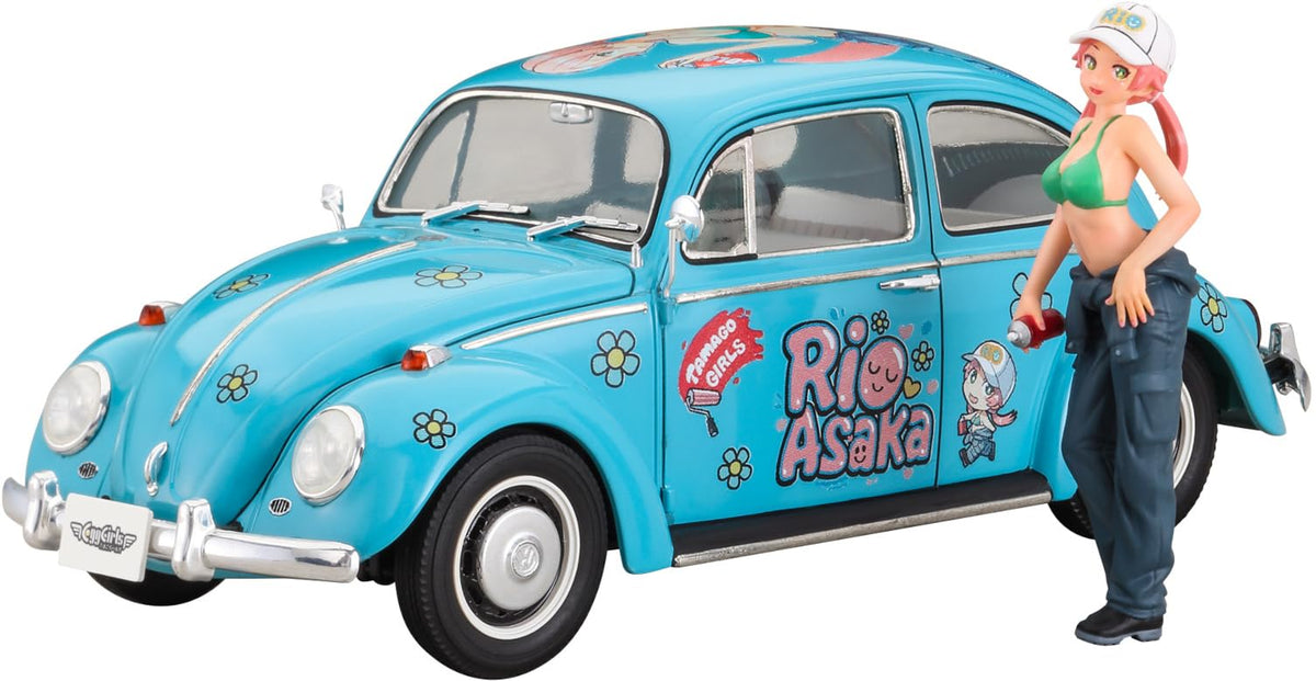 Hasegawa 124 Volkswagen Beetle 1966 Rio Asaka wFigure Plastic Model SP665 NEW