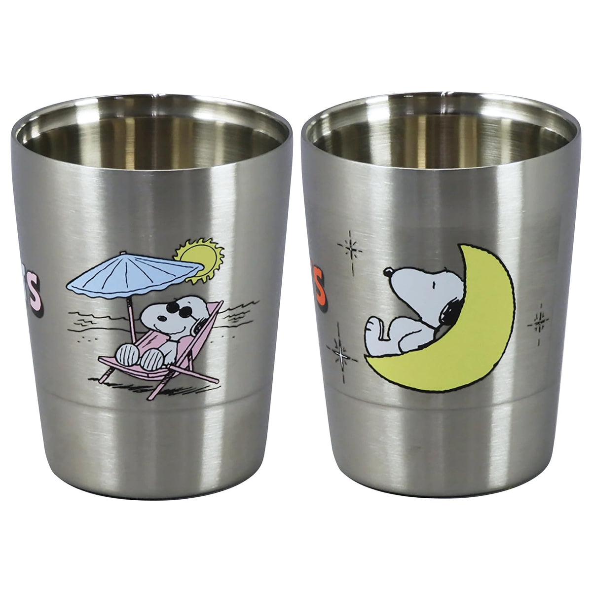Peanuts Snoopy Pair Double-Walled Tumbler Set 260ml BeachMoon Gift Present NEW