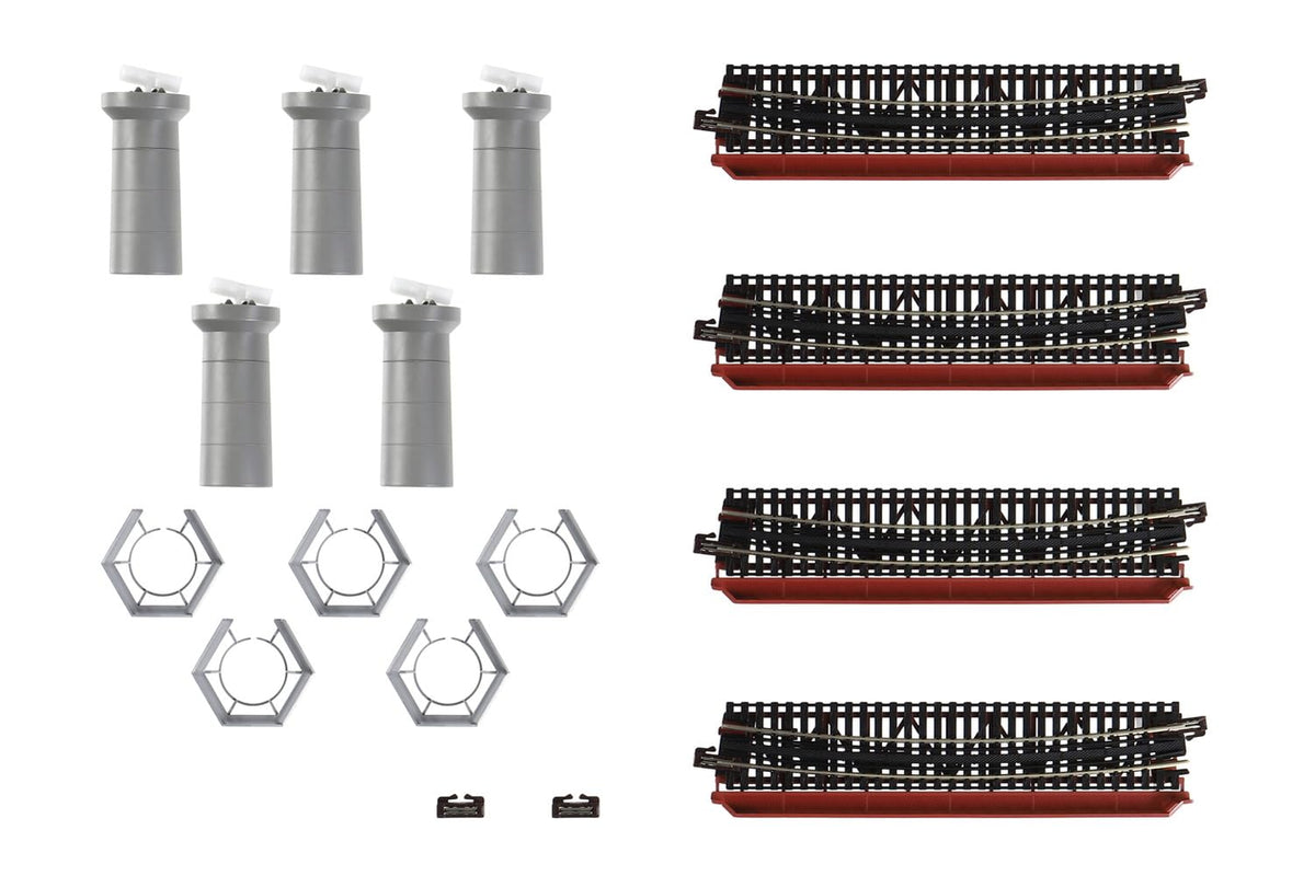 'KATO N Gauge 20-824 Curved Iron Bridge Set R481-60 Red Non-Electrified NEW'