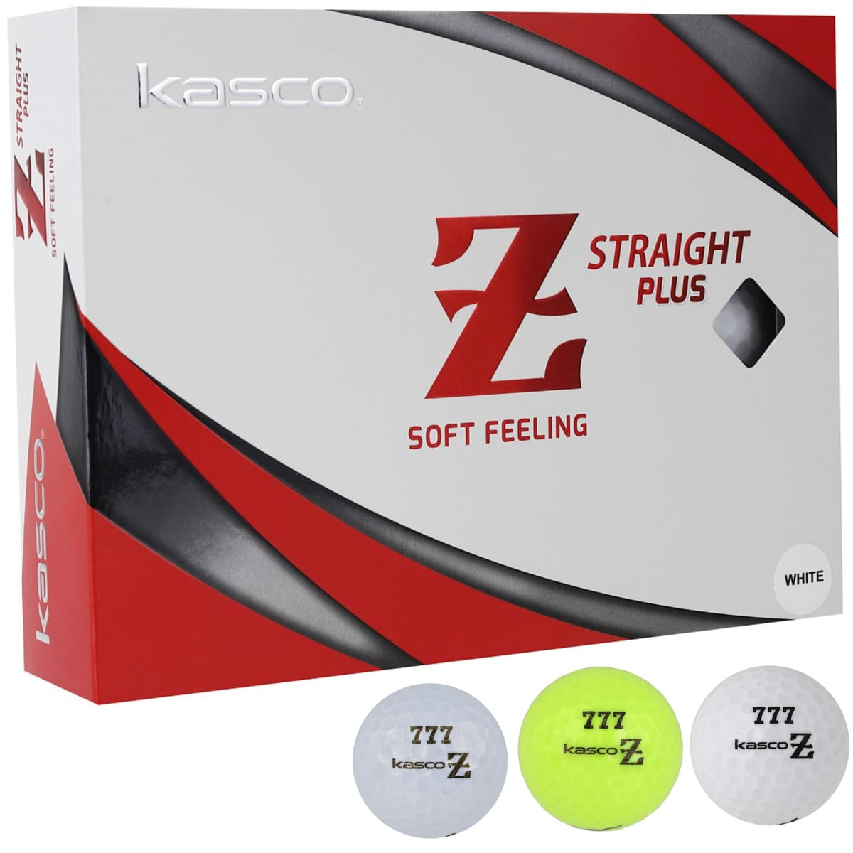 'Kasco Z-STRAIGHT PLUS Golf Balls Pearl White 12 Pack Target Line 3-Piece NEW'