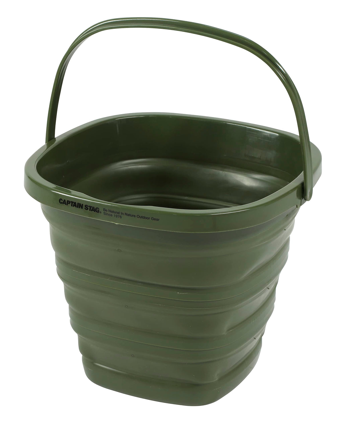 CAPTAIN STAG Folding Bucket Soft Bucket Compact Storage Olive UW-1533 NEW