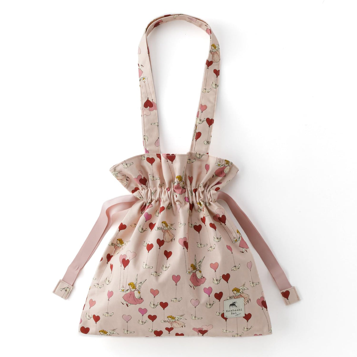 'Tsukurie Kurahashi Rei Drawstring Tote Bag Heart SKRF830 Cotton Polyester NEW'