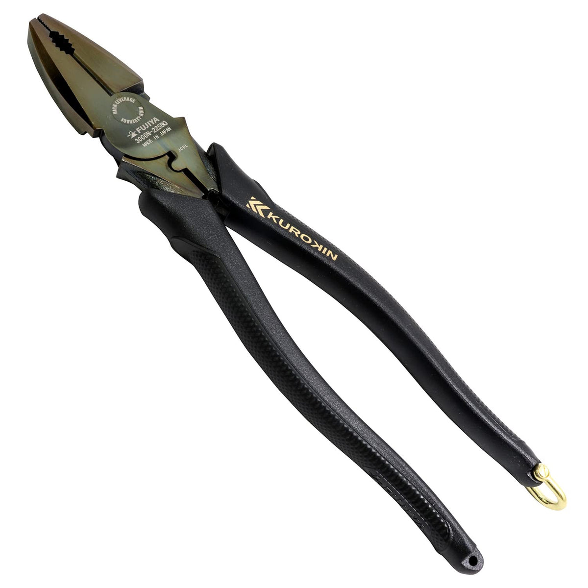 'NEW Fujiya Eccentric Power Pliers Black Gold 225 mm with Shackle'