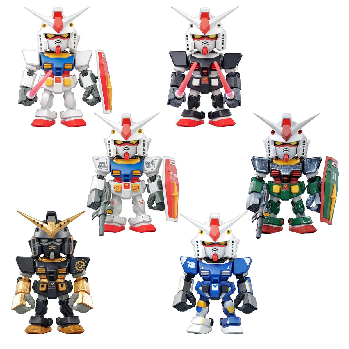 'Bandai QMSV Mini RX-78-2 Gundam Figure Blind Box 1Box 8pcs With Card Japan NEW'