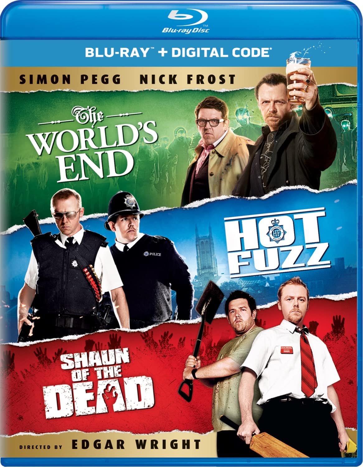 Shaun of the Dead / Hot Fuzz / The Worlds End Trilogy [Blu-ray] NEW