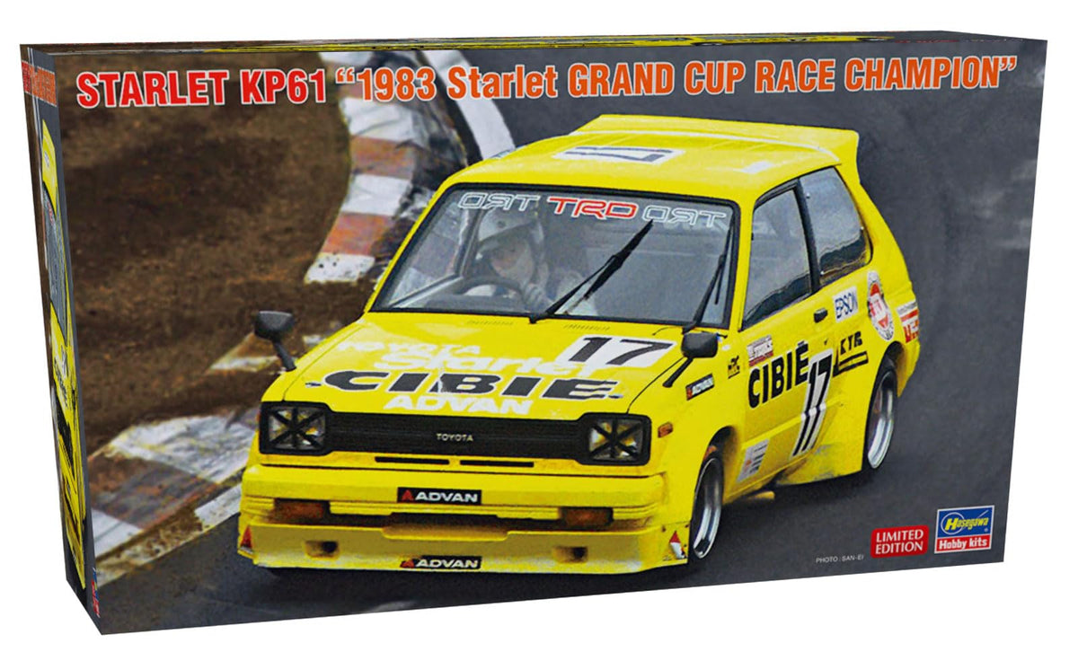 'Hasegawa Toyota Starlet KP61 1983 Grand Cup Race Champion 124 Model Kit NEW'
