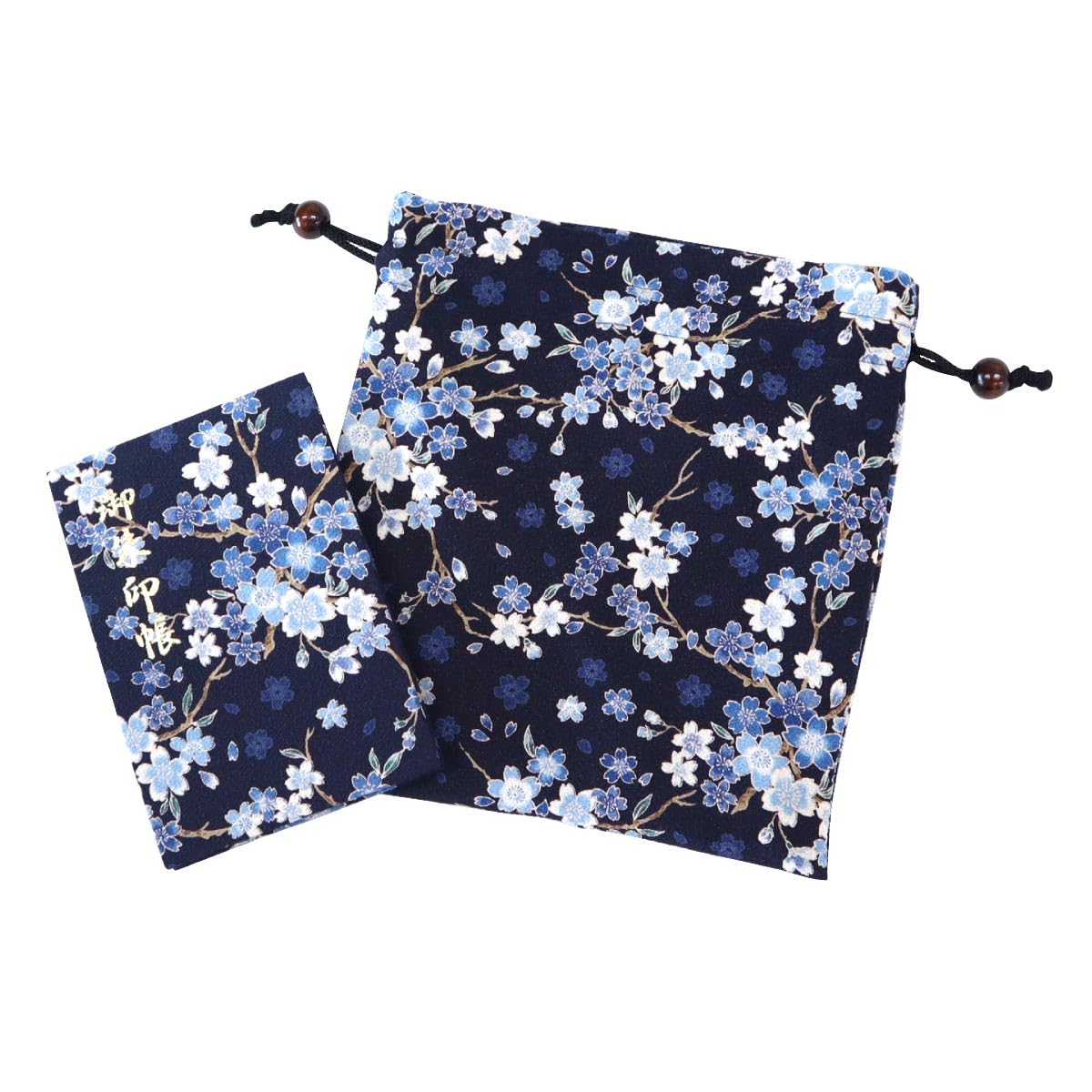 Japanese-Style Goshuincho (Temple Stamp Book) And Drawstring Bag Set 16 X 10.9_