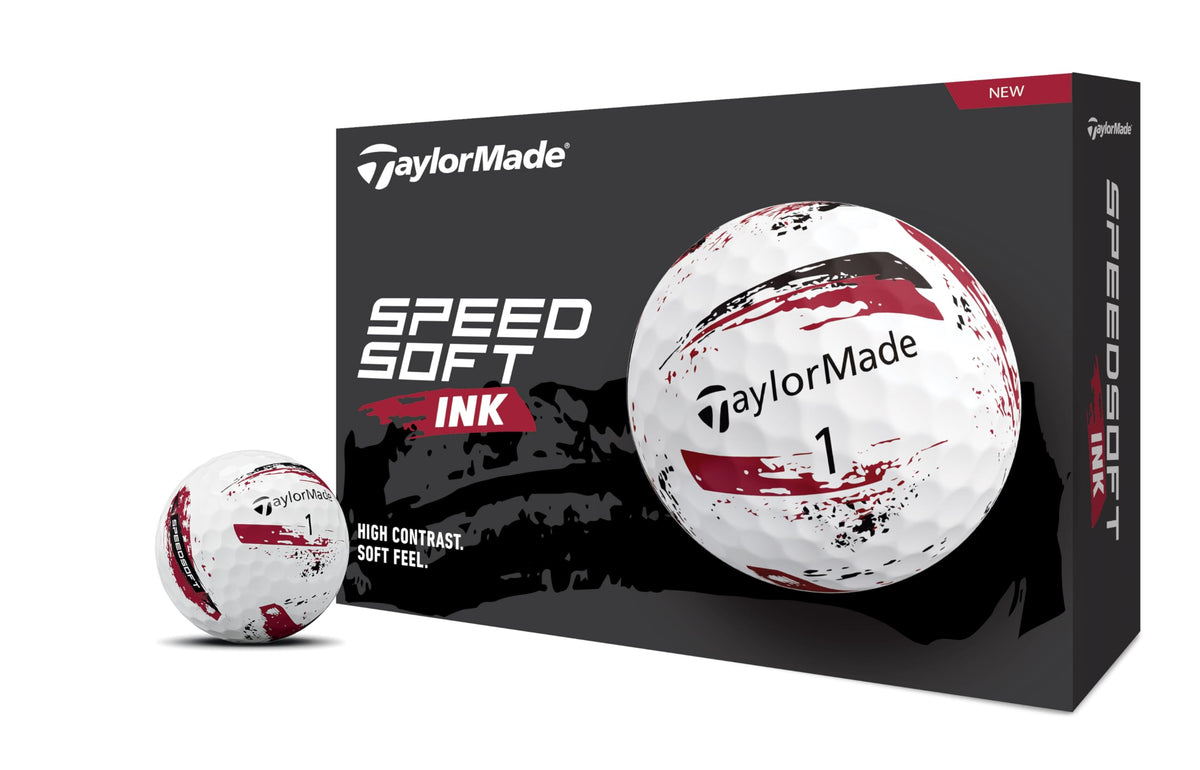 TAYLOR MADE TMJ24 SpeedSoft INK RED 12 Pack SpeedSoft Ink Red Golf Balls NEW