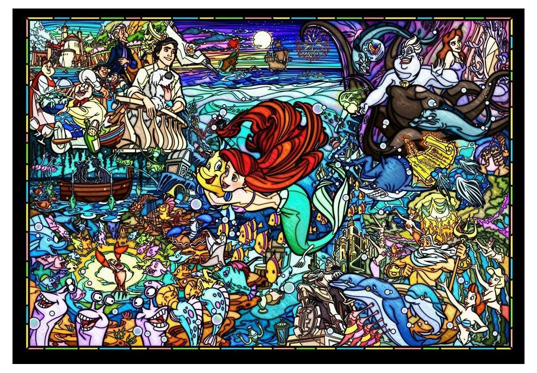 500-piece Jigsaw Puzzle The Little Mermaid Story Stained Glass Gyutto NEW