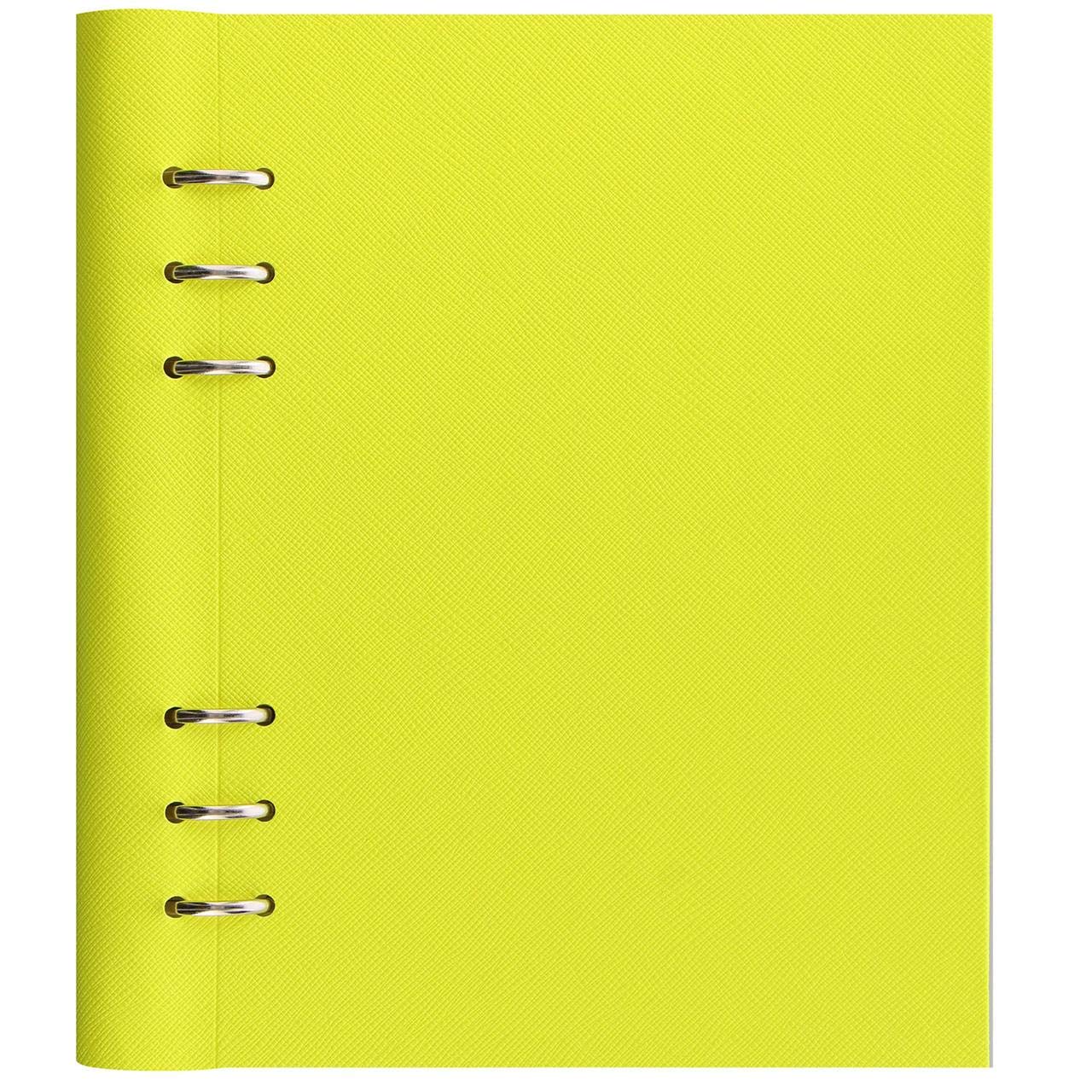 Filofax Clip Book Planner Schedule Notebook Ring 6-Hole A5 Leather Yellow NEW