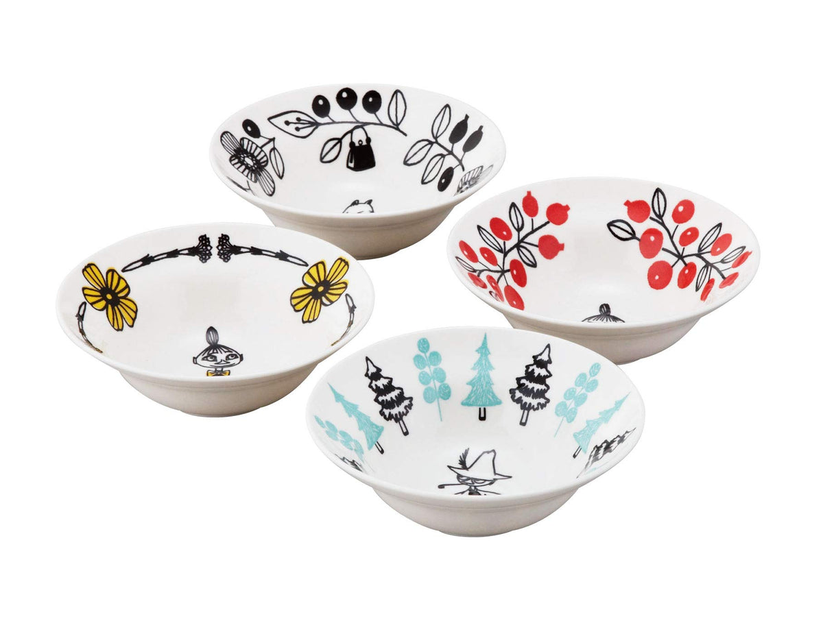 Yamaka Shoten MOOMIN Moominvalley Bowl Plate Set of 4 Microwave & NEW