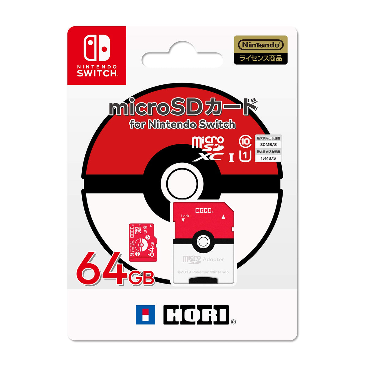 HORI Nintendo Switch Micro SD Card 64GB Pocket Monster Ball Track # NEW