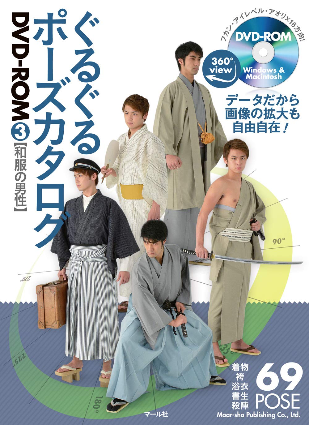 Spinning Pose Catalog DVD-ROM 3 Kimono-clad Men NEW