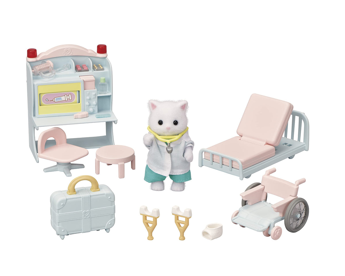 EPOCH Sylvanian Families Doll & Furniture Set Lets Play Doctor Kind Doctor NEW
