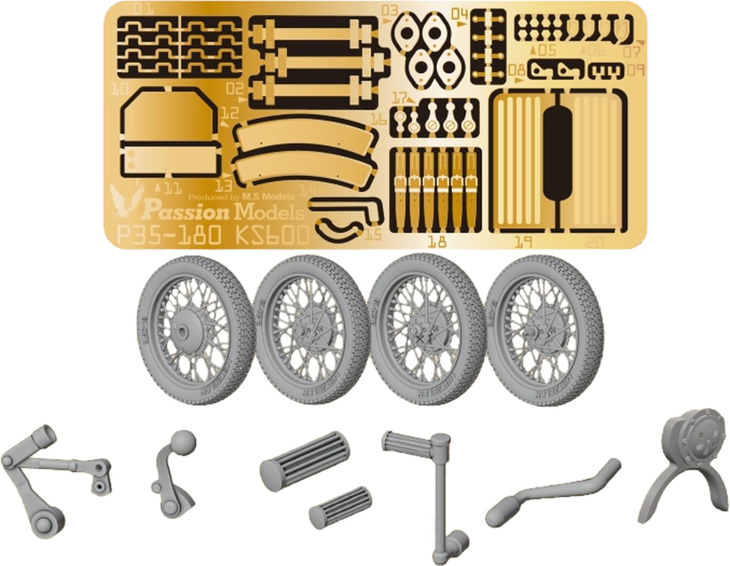Passion Models 1/35 KS600 Sidecar Etching & 3D Detail Up Set for Tamiya Plastic