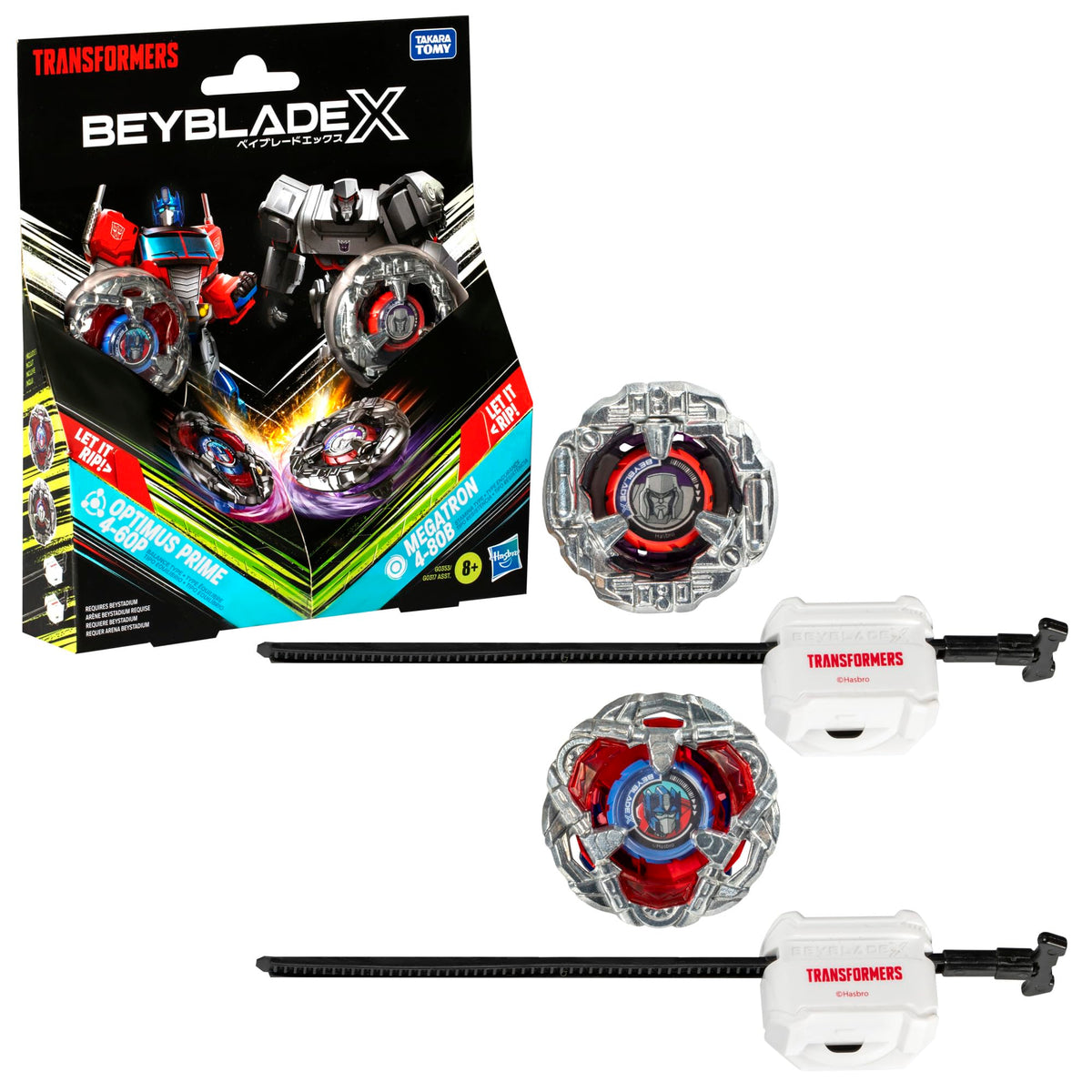 Beyblade X Transformers Collaboration Optimus Prime 4-60P vs Megatron 4-80B NEW