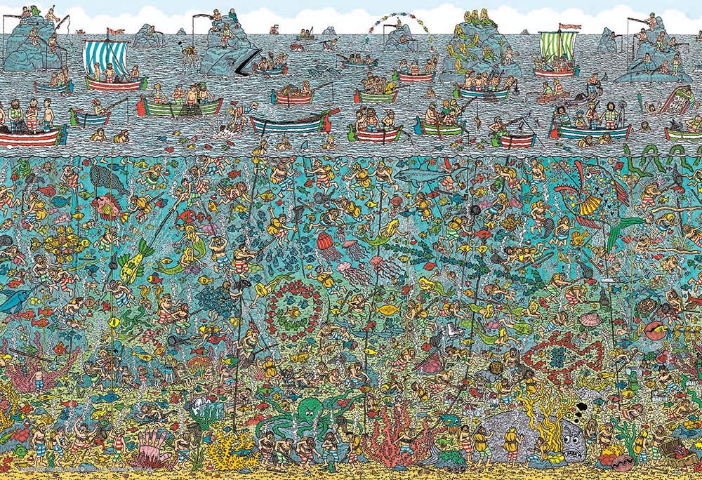 'NEW Beverly Wheres Wally Deep Sea 1000 Piece Jigsaw Puzzle Made in Japan'