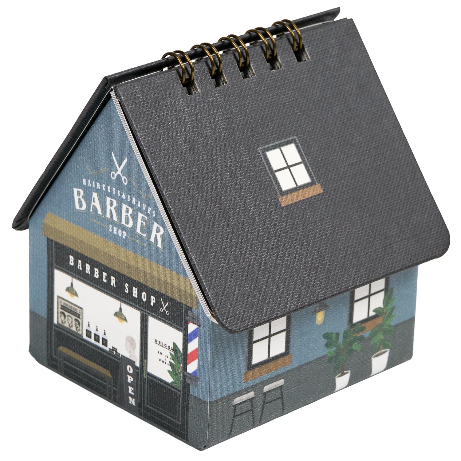 Greeting Life 2026 Calendar House Box Barber Shop Tabletop C-1730-Tk_ NEW