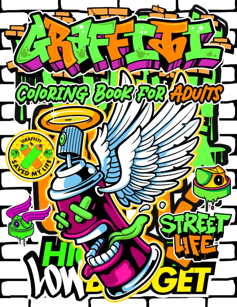 Graffiti Coloring Book for Teens & Adults 50 Unique Street Art Pages New NEW