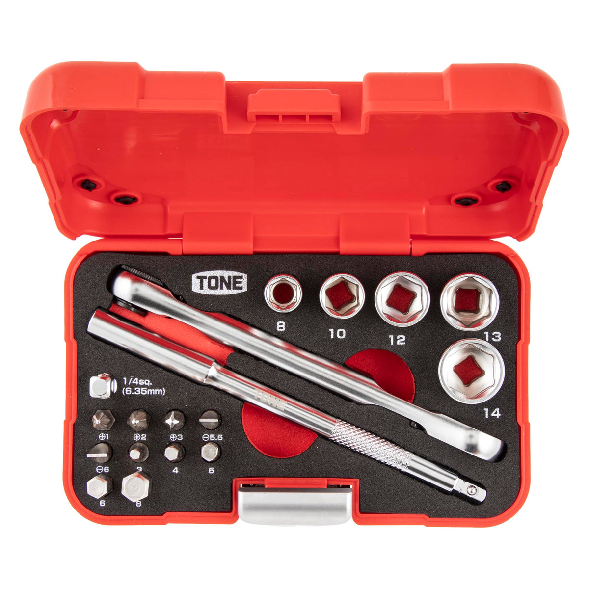 'TONE MIX21620P 14 in Bit Socket Wrench Set 20 Piece Tool Kit NEW'
