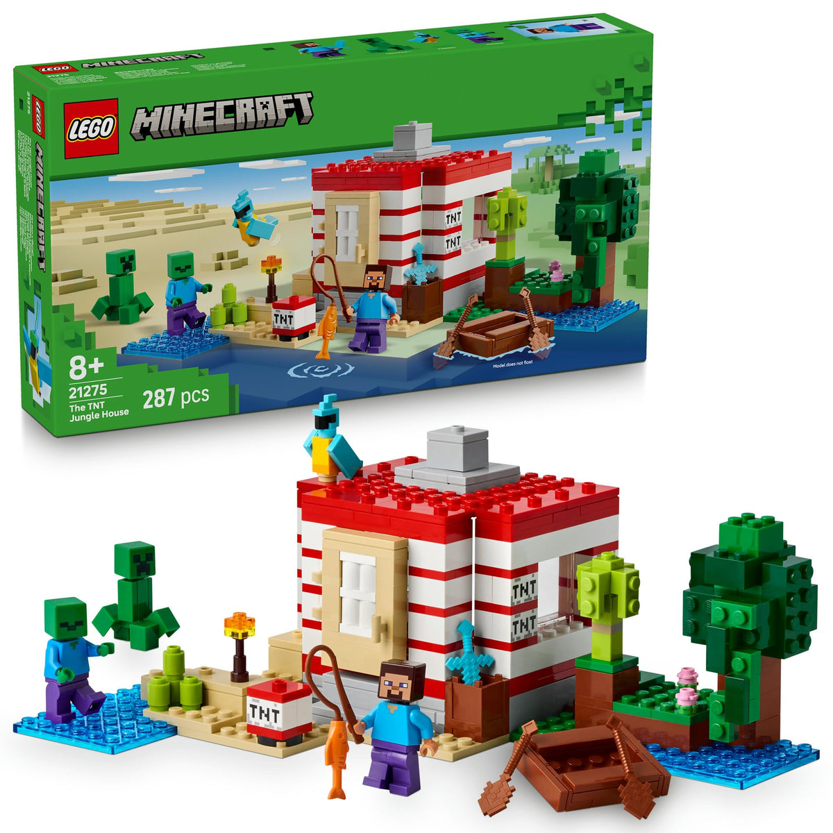 'LEGO Minecraft 21275 TNT Jungle House 287-Piece Building Set NEW'