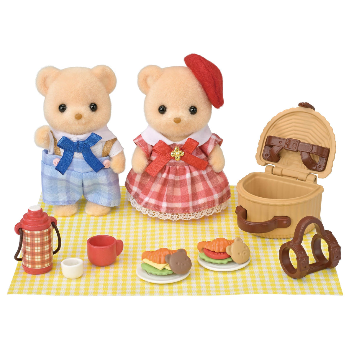 'EPOCH Sylvanian Families Biscuit Bear Siblings Picnic Lunch Set FS-60 NEW'